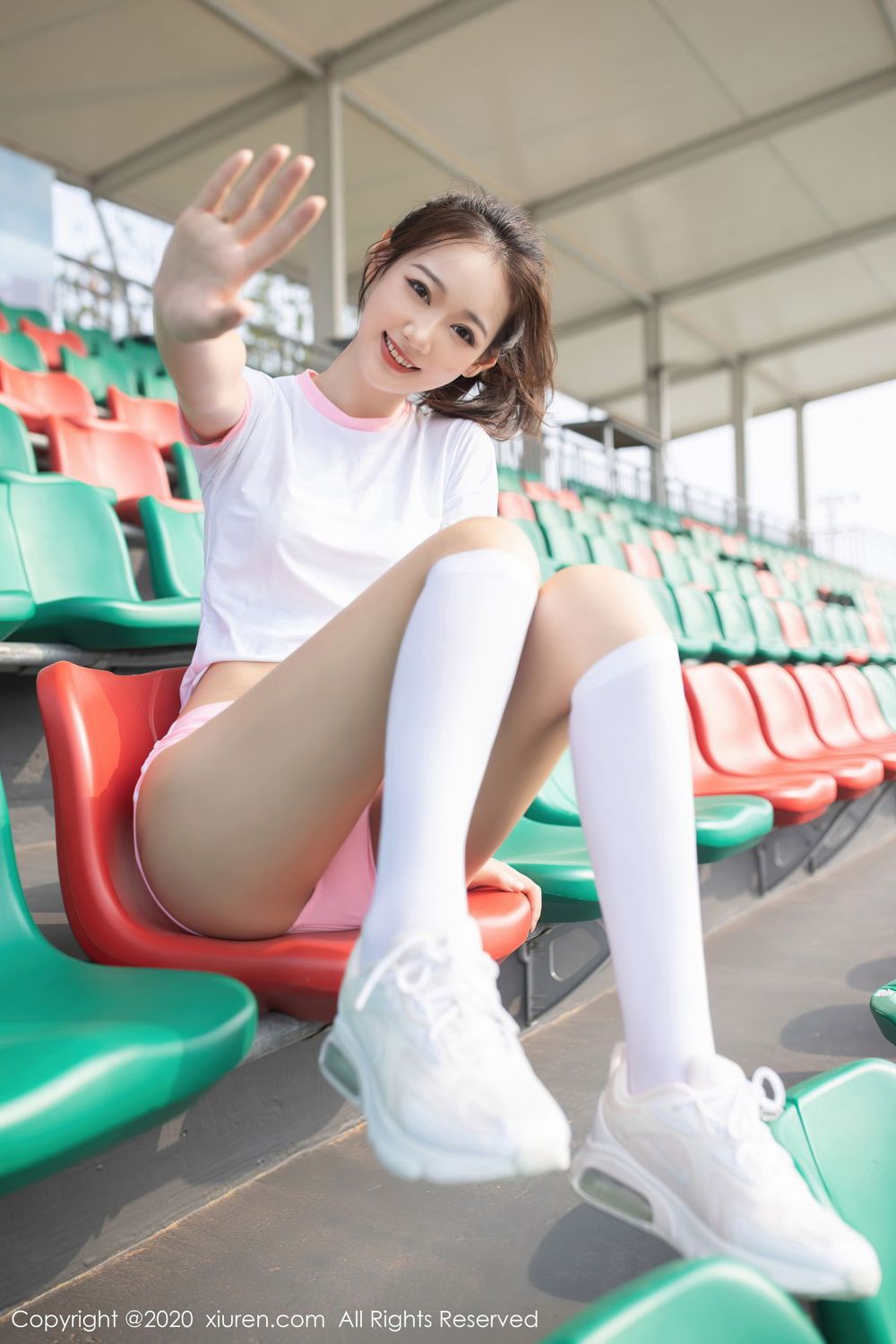 新人模特唐安琪 - 白色长筒袜网球少女系列写真
