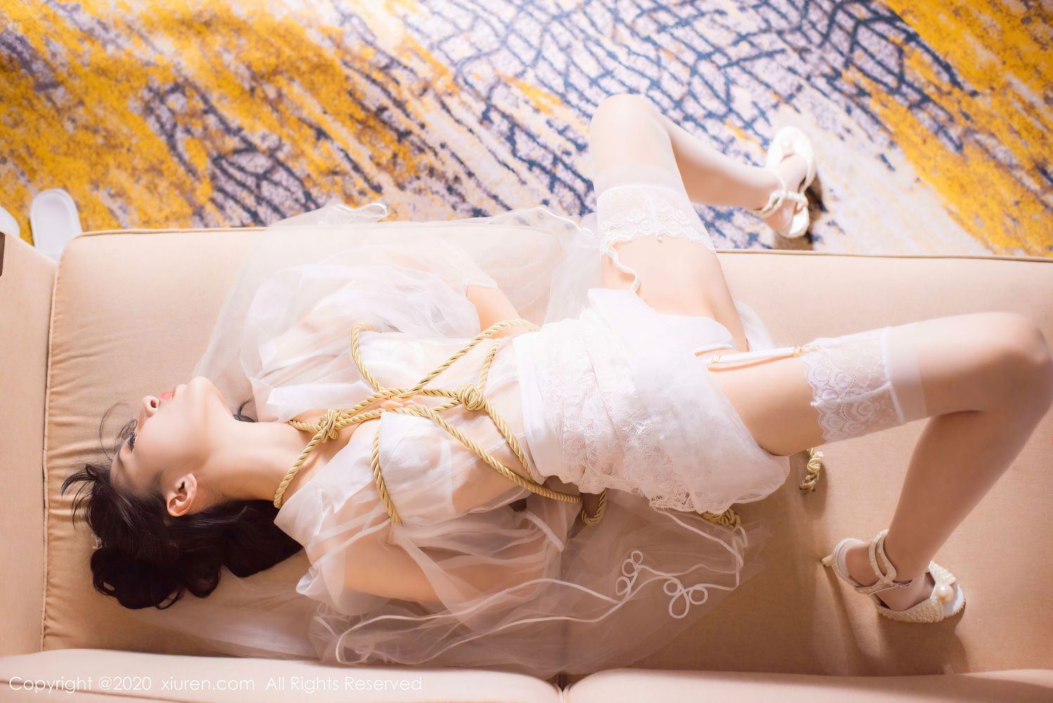 美女模特还是陈梵妮 - 绳艺捆绑新娘系列性感写真