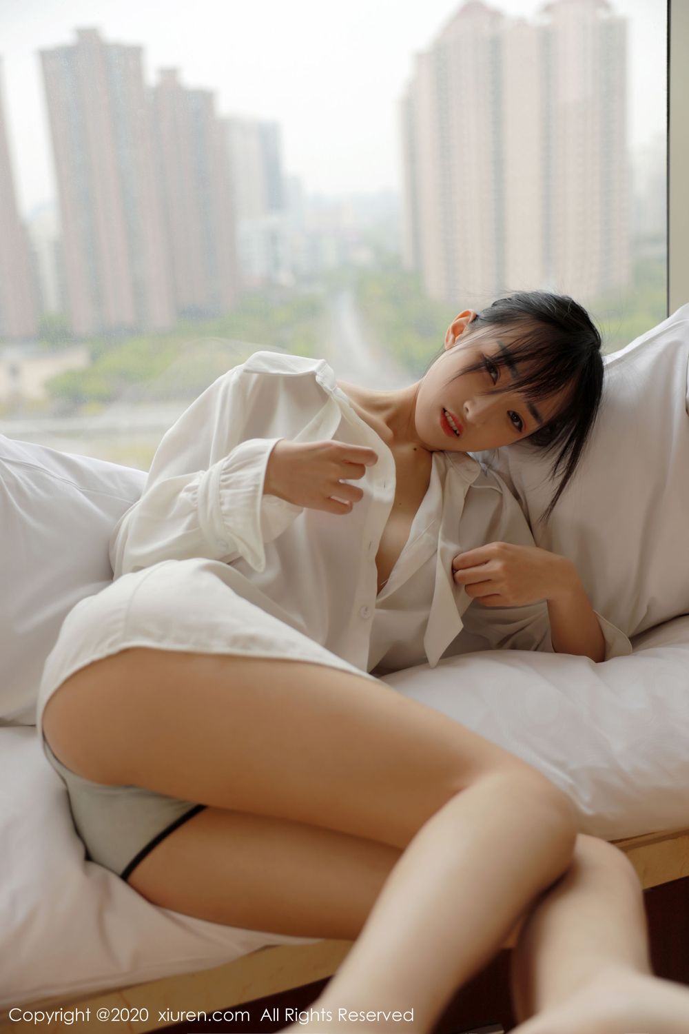 新人模特陈梵妮Fanny - 性感白衬衫系列写真