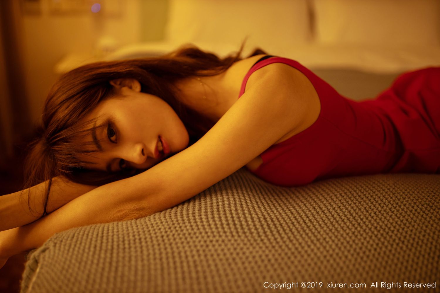 美女模特林文文yooki - 性感吊裙与魅惑黑丝系列写真
