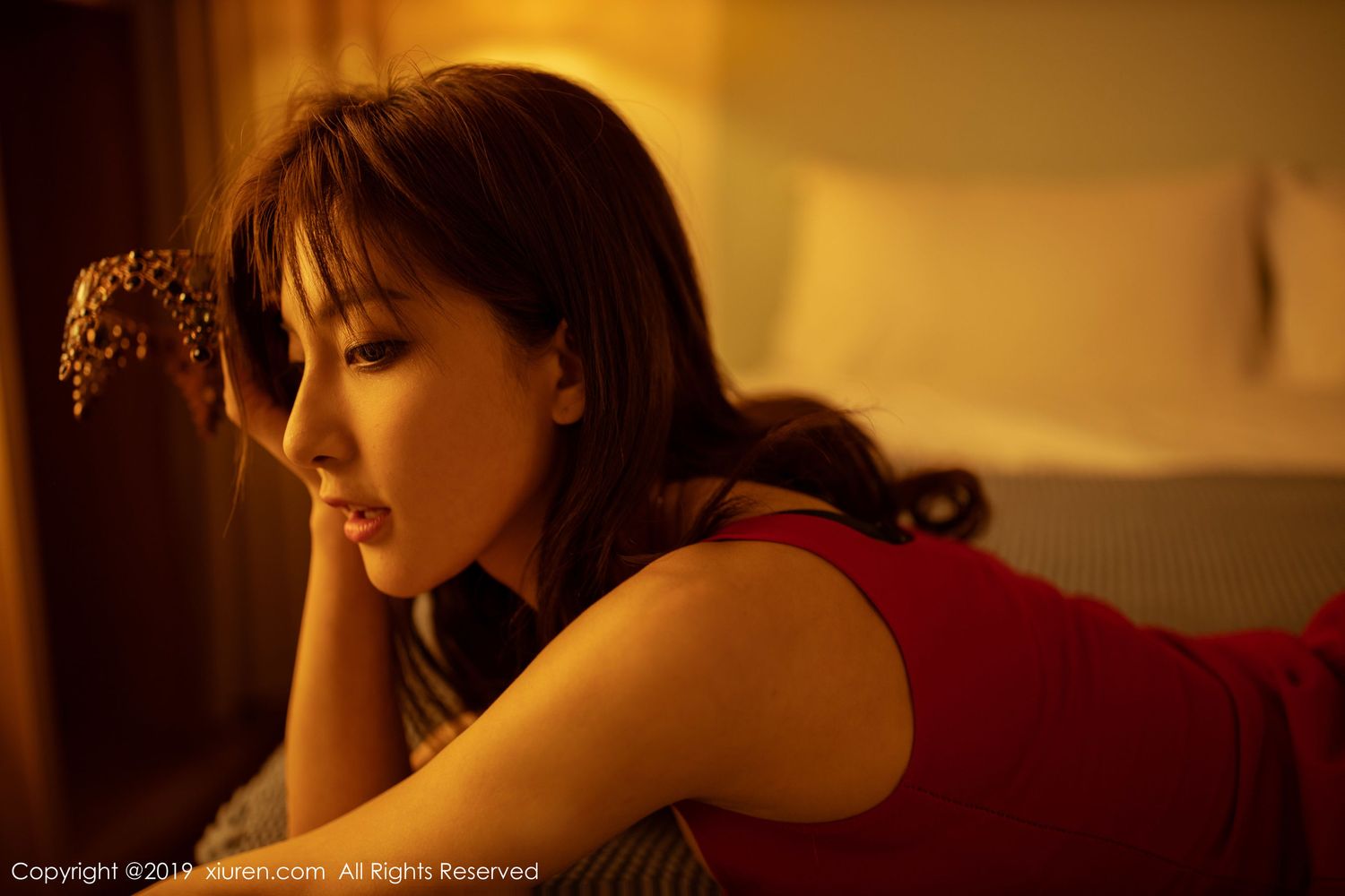 美女模特林文文yooki - 性感吊裙与魅惑黑丝系列写真