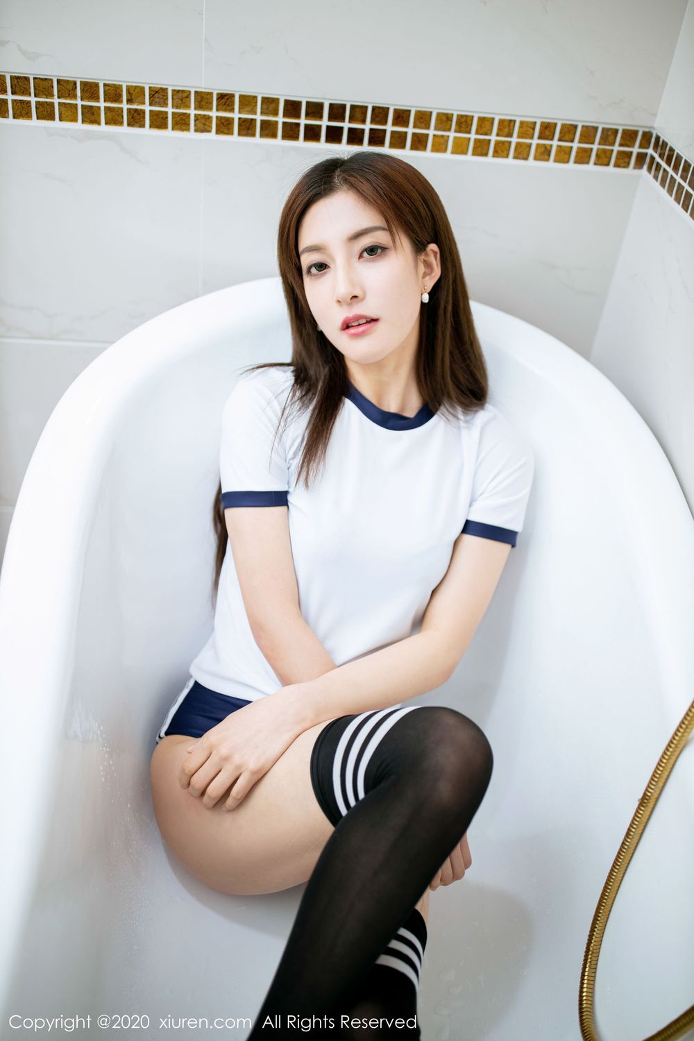 美女模特林文文yooki - 浴室体操服湿身系列写真