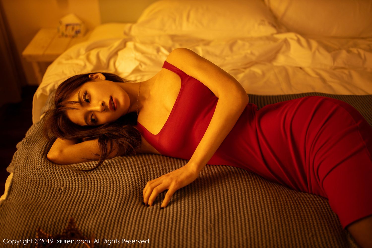 美女模特林文文yooki - 性感吊裙与魅惑黑丝系列写真