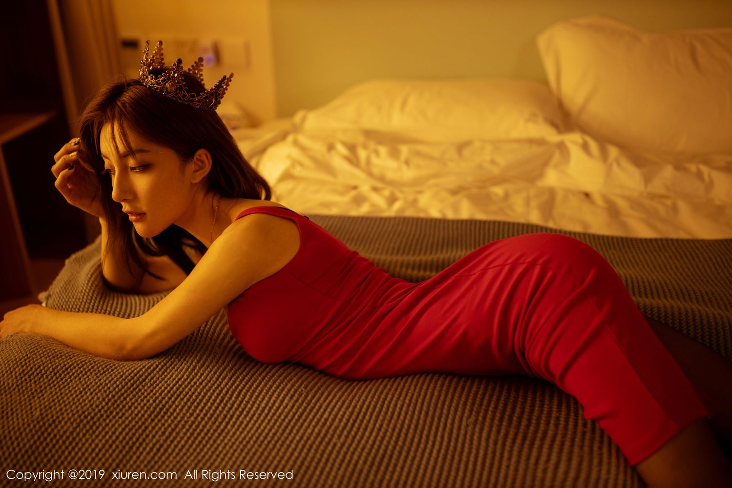美女模特林文文yooki - 性感吊裙与魅惑黑丝系列写真