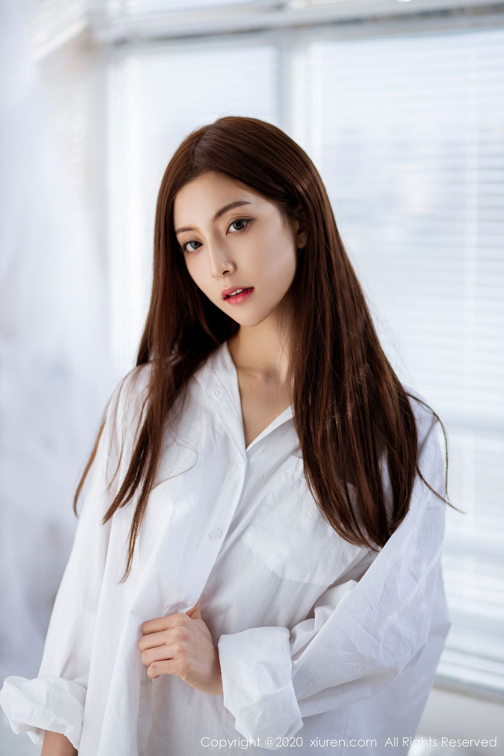 美女模特林文文yooki - 白衬衫女秘书主题写真