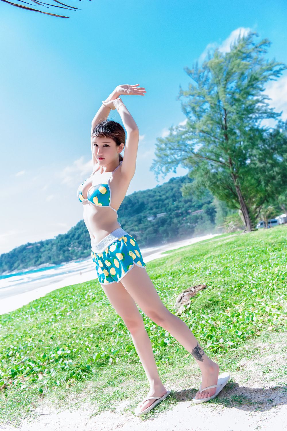 日系女神傲娇萌萌Vivian - 泳装+高叉+湿身系列普吉岛写真