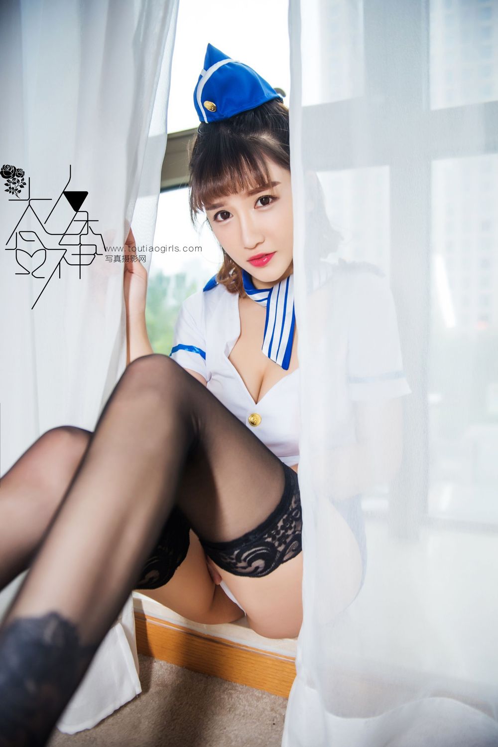 美女模特萌萌/K8傲娇萌萌 - 黑丝空乘系列性感写真