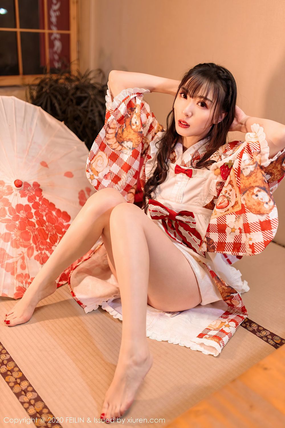 美女模特小波多 - 厨娘+和服日系风格私房写真