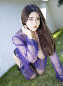 [XIUREN秀人网] 美女模特软而 - 紫色情趣制服丰满系列性感写真 No.2771