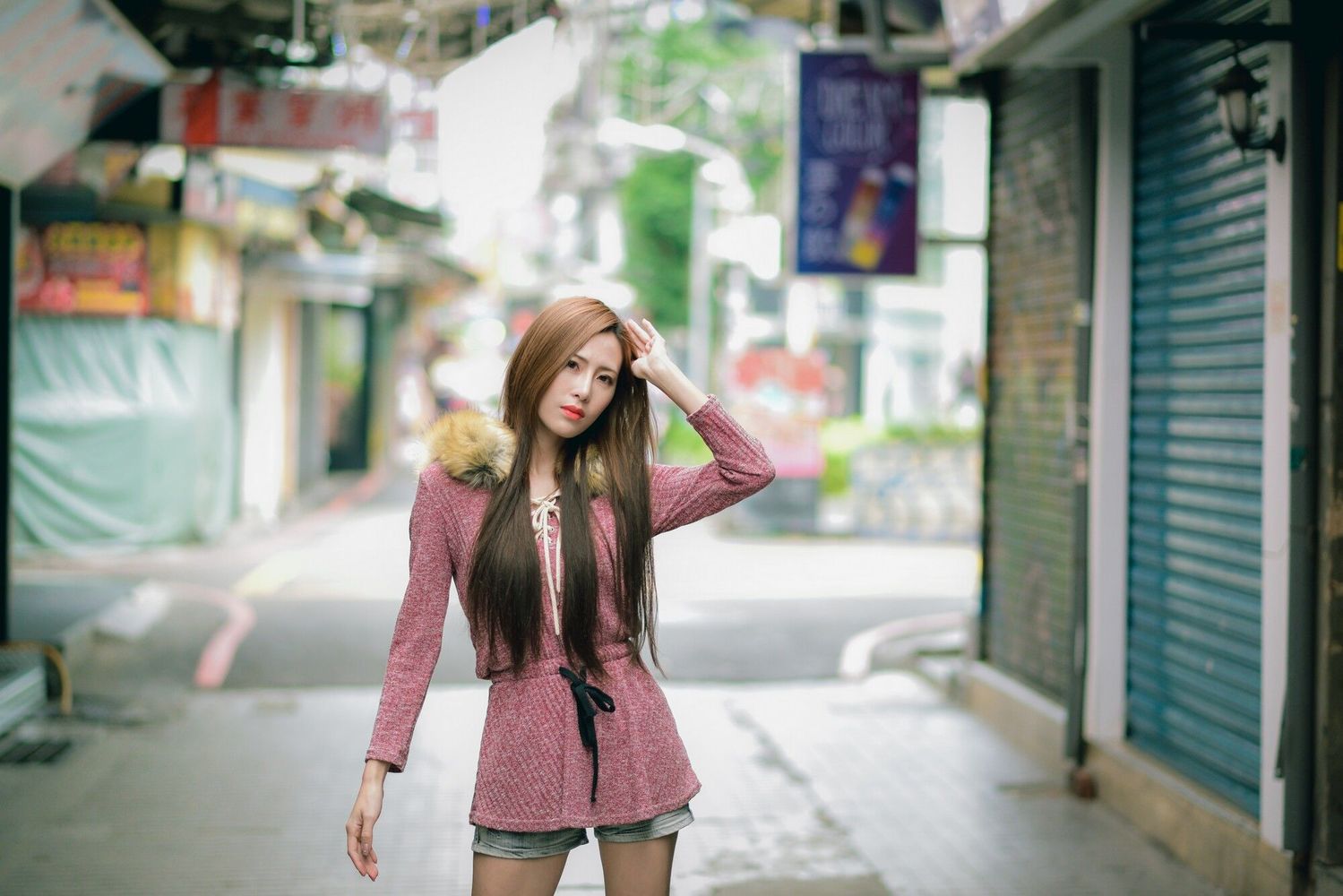 网红美女黄艾比Abbie - 长腿+热裤系列性感街拍