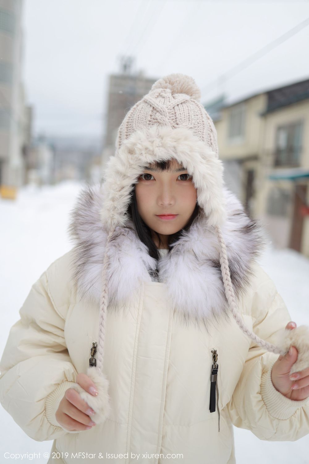 美女模特徐微微mia - 冰天雪地北海道冻人旅拍