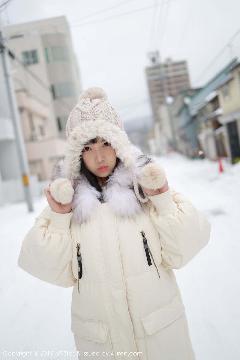 美女模特徐微微mia - 冰天雪地北海道冻人旅拍
