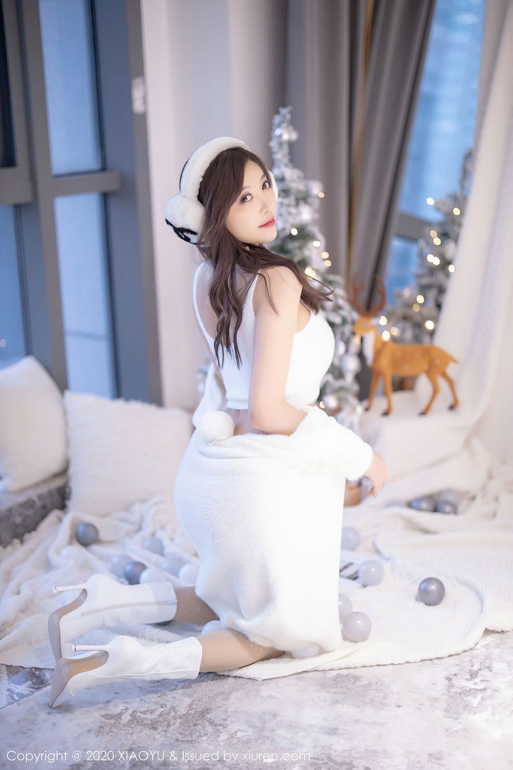 性感女神杨晨晨sugar - 丝袜美腿白色圣诞主题写真