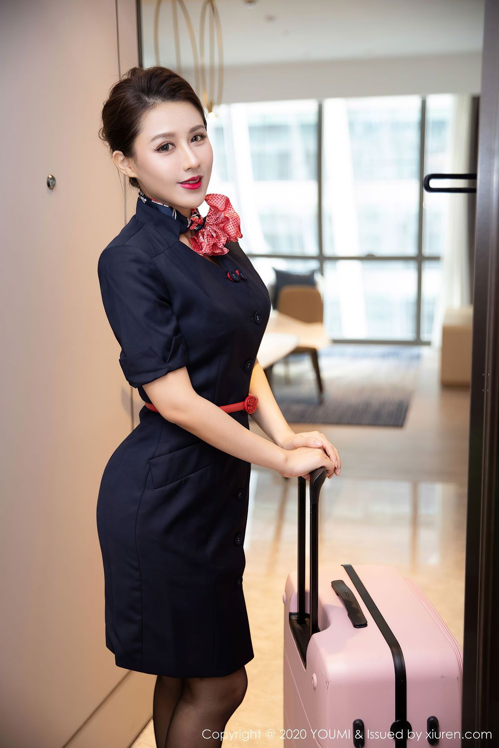 美女模特徐安安 - 黑丝美腿空乘制服系列私房写真