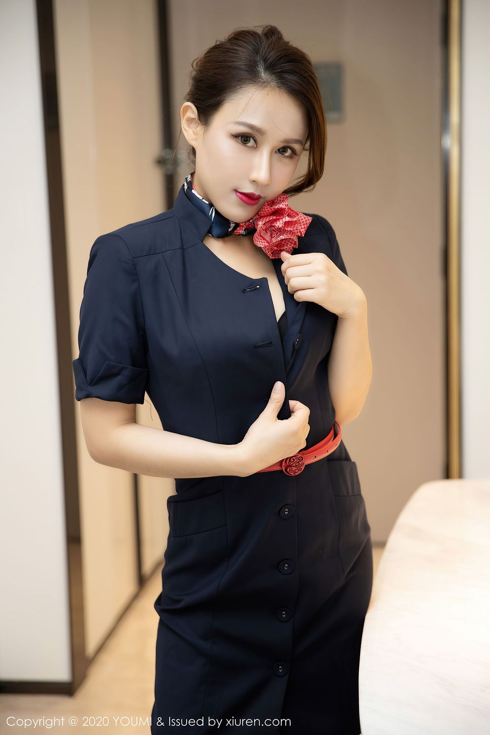 美女模特徐安安 - 黑丝美腿空乘制服系列私房写真