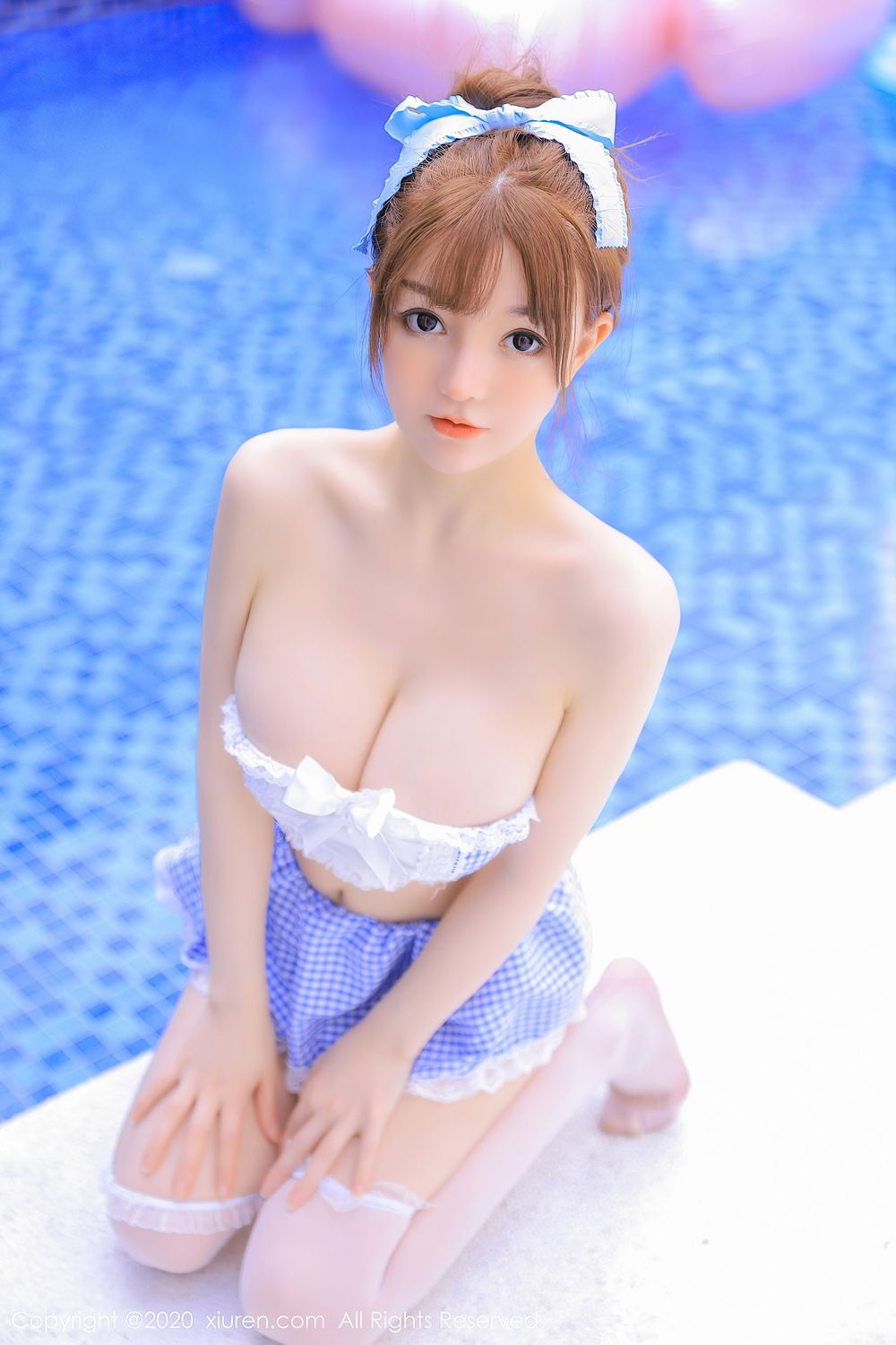 美女模特UU酱 - 蓝色比基尼粉嫩欲滴系列性感写真