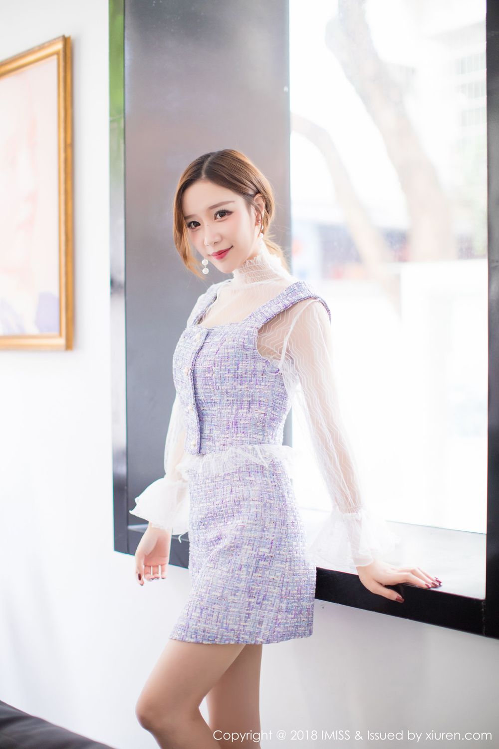 甜美新人小琳 - 镂空印花裙内衣系列首套写真