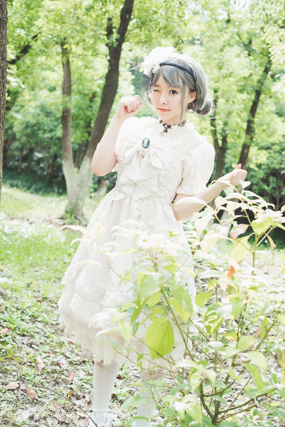 美女模特柳侑绮 - 小清新长筒袜COS系列写真