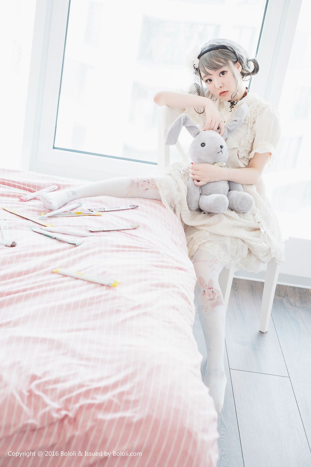美女模特柳侑绮 - 小清新长筒袜COS系列写真