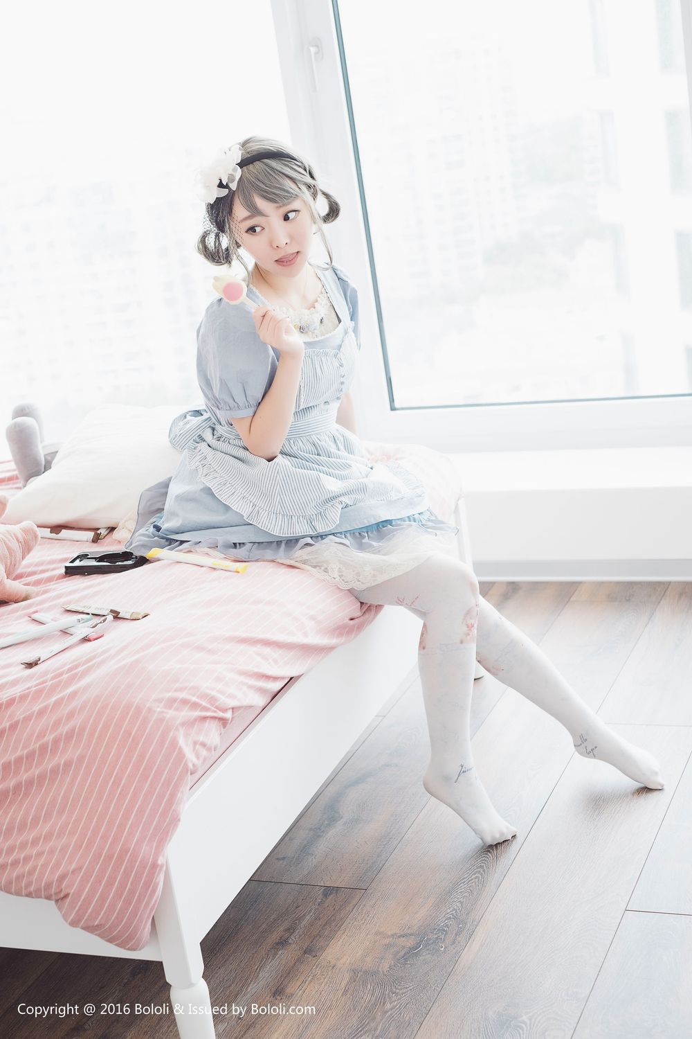 美女模特柳侑绮 - 小清新长筒袜COS系列写真