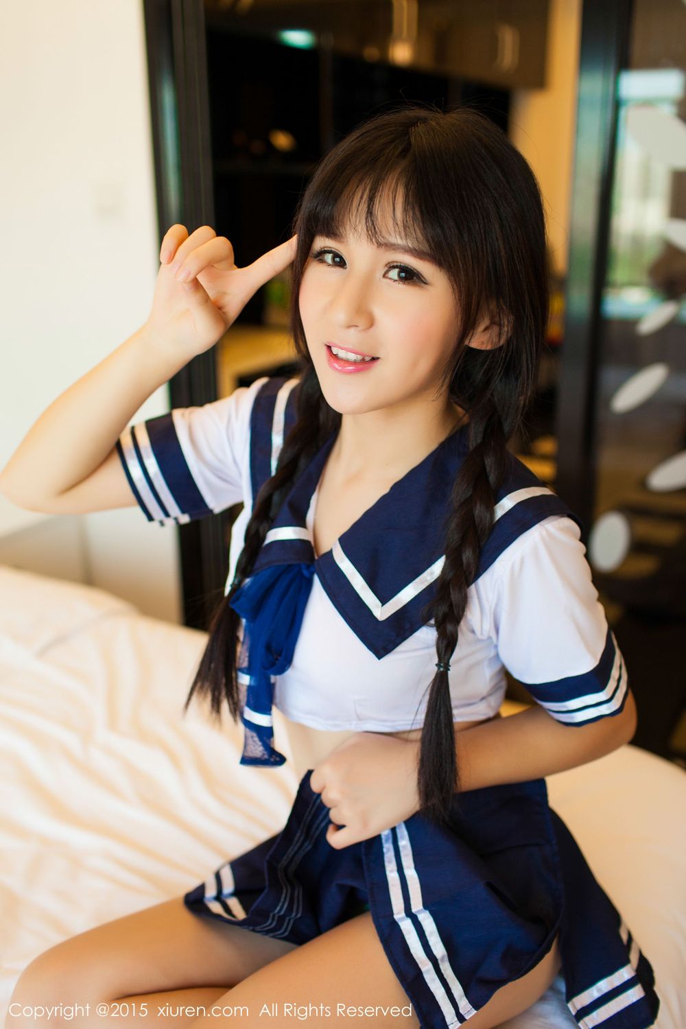 美女模特唐雨辰TYC - 水手校服+热裤系列性感写真