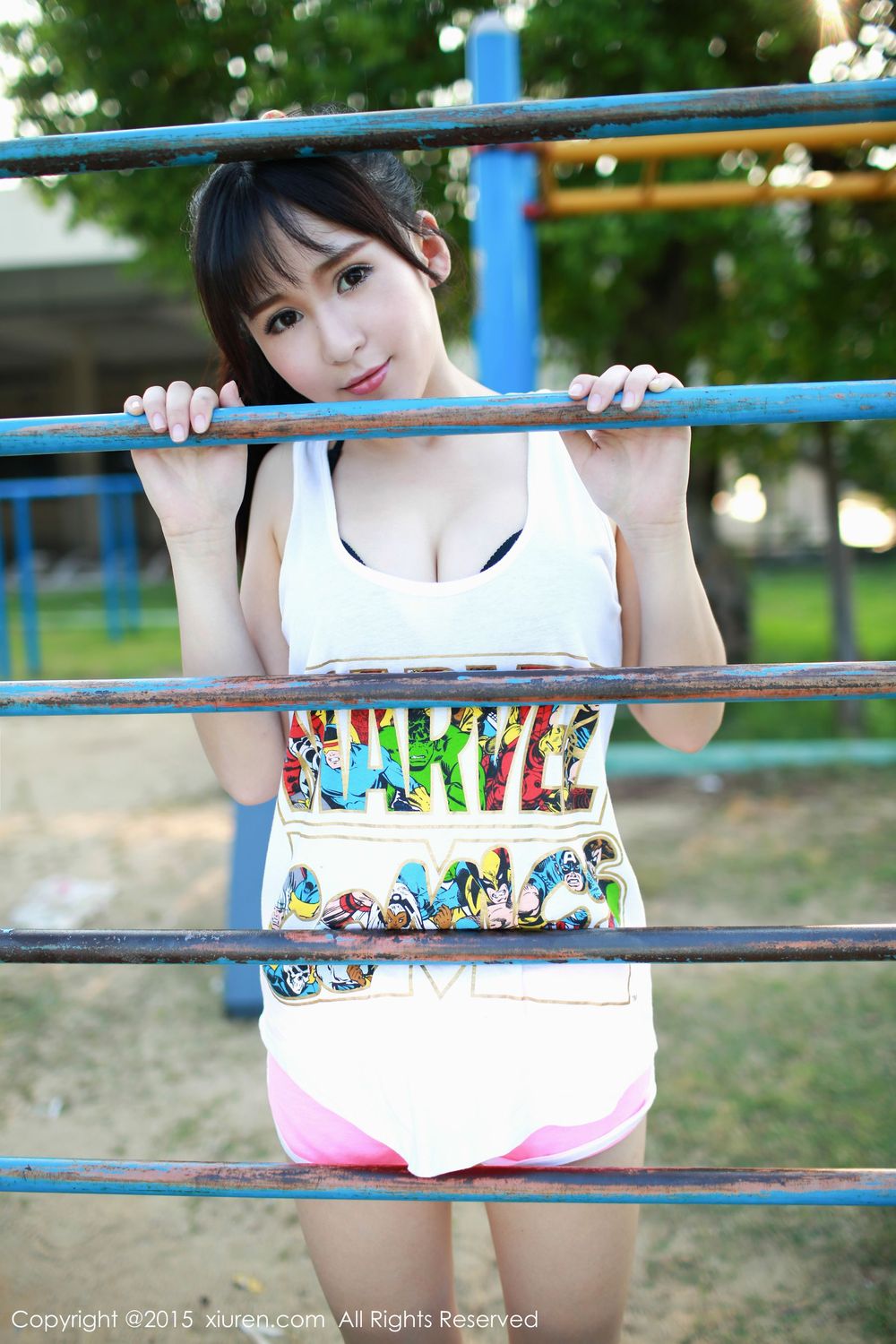 美女模特唐雨辰TYC - 广州大学城野外清纯写真