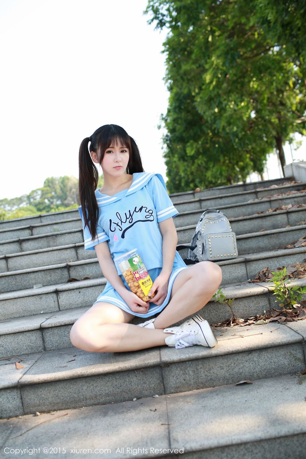 美女模特唐雨辰TYC - 广州大学城野外清纯写真