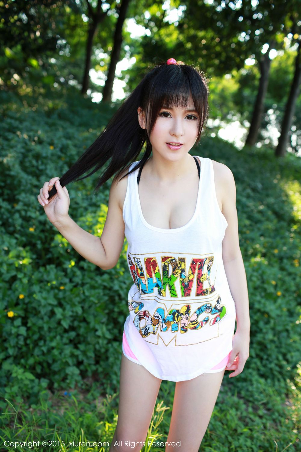 美女模特唐雨辰TYC - 广州大学城野外清纯写真