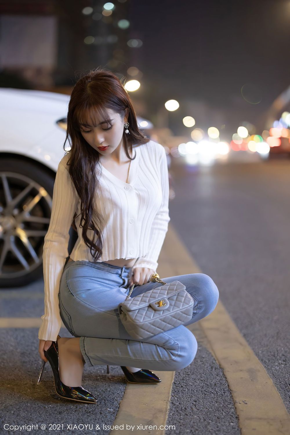 新人模特林星阑 - 率直牛仔裤+香车美女系列写真