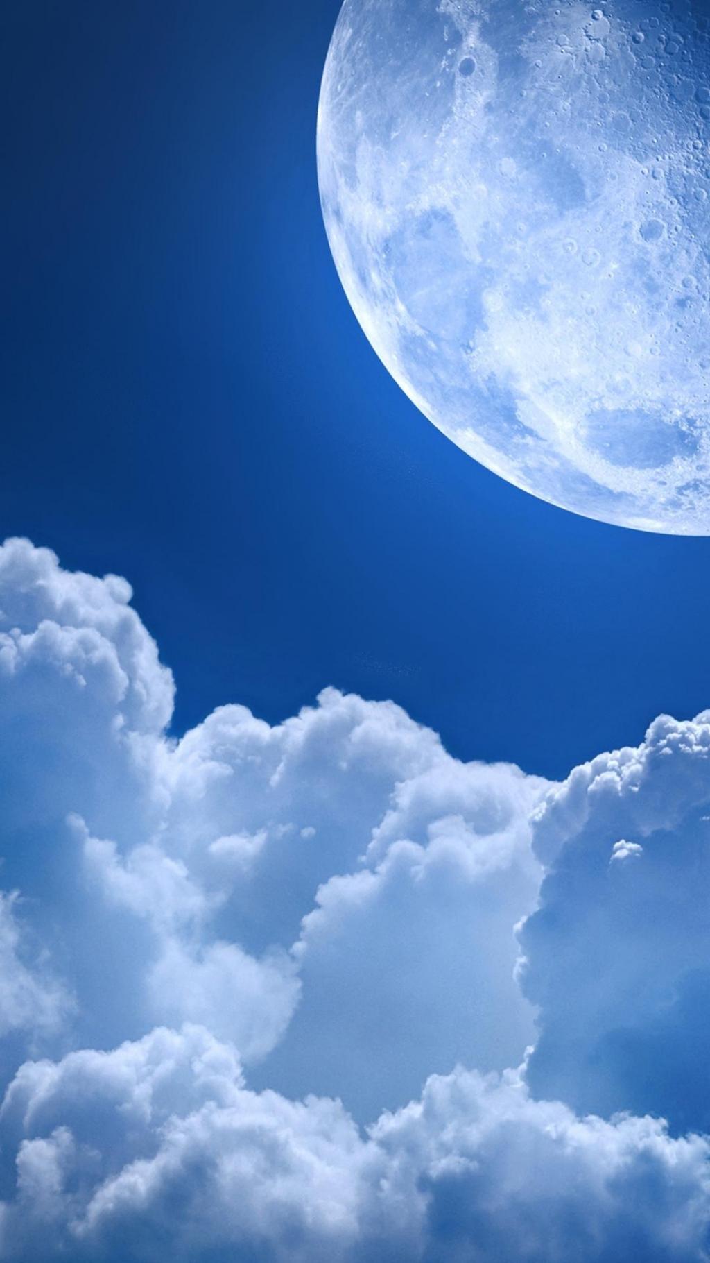 美丽迷人的超级月亮 梦幻月色手机壁纸