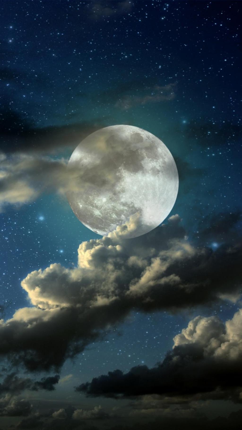 2021超级月亮皎洁月光绝美星空锁屏手机壁纸