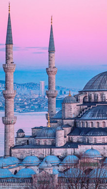土耳其城市建筑唯美夜景风光手机壁纸