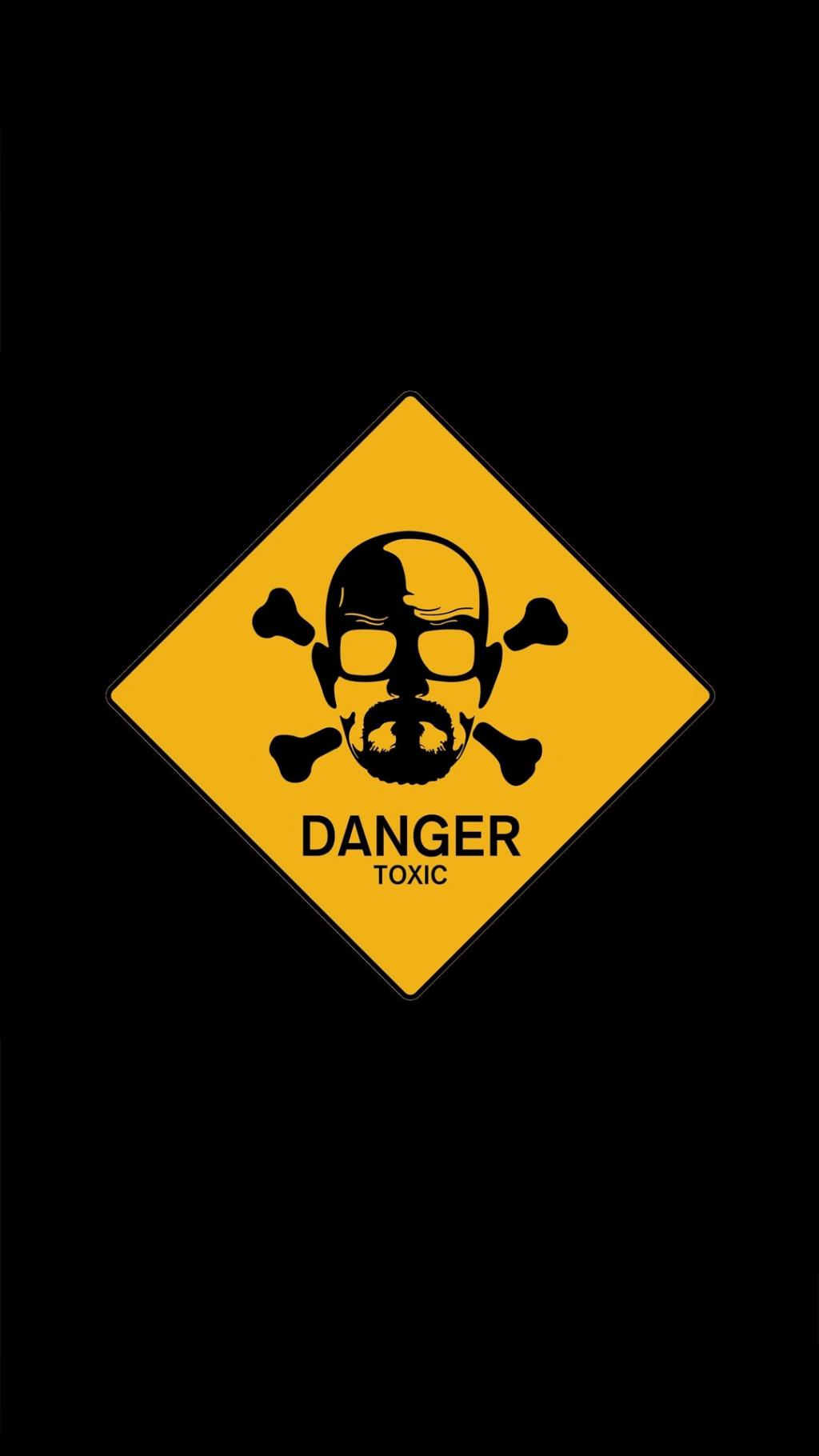 骷髅头危险有毒气体标志请远离手机壁纸