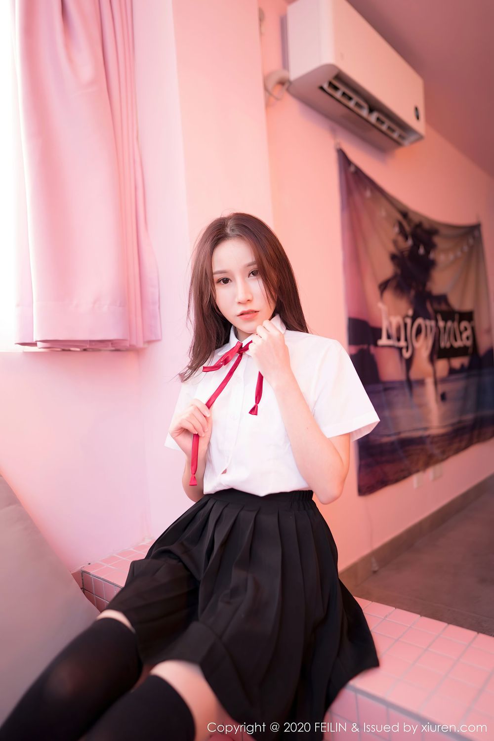新人妹子茯苓 - JK制服黑丝系列清秀写真