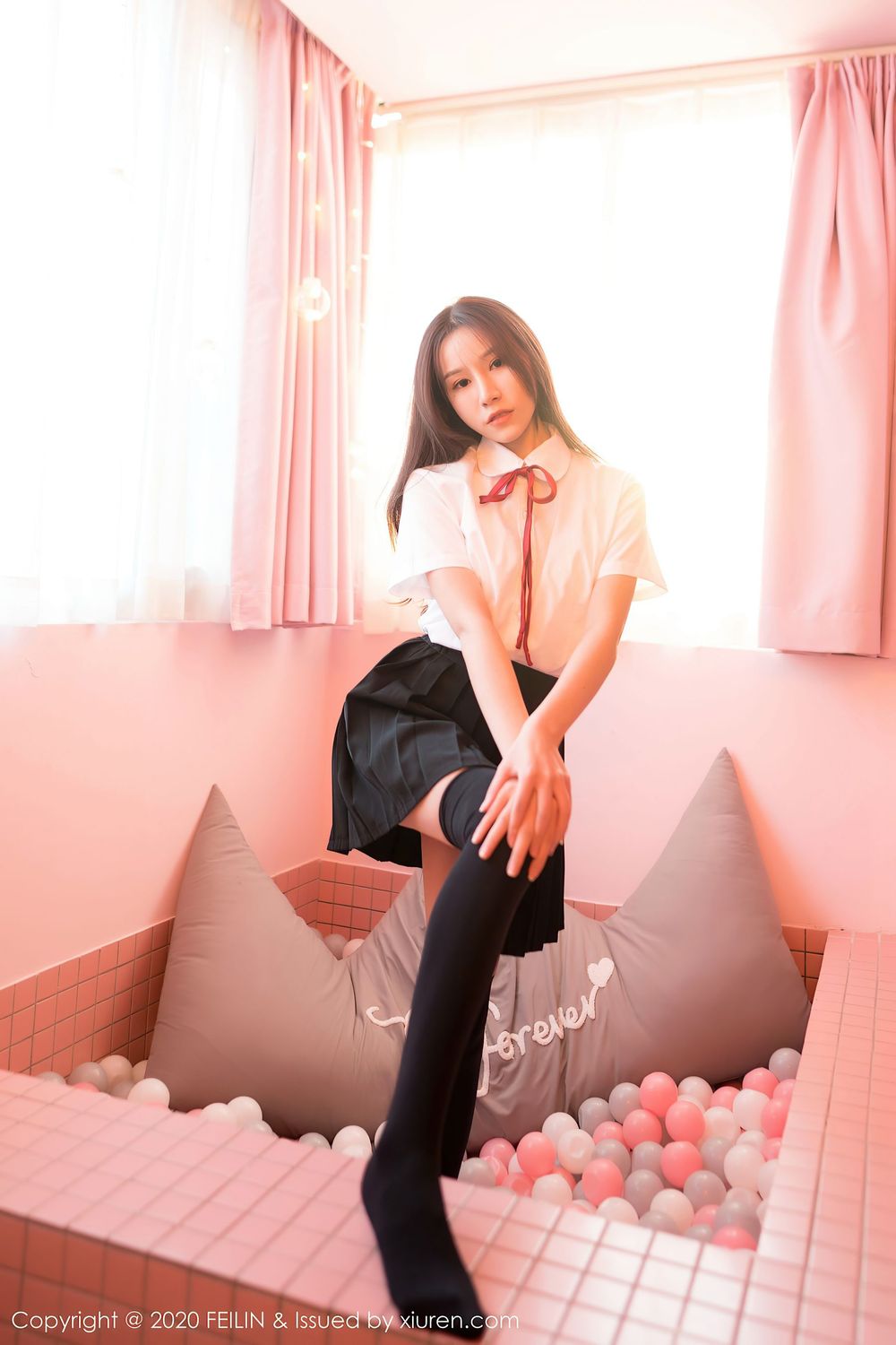 新人妹子茯苓 - JK制服黑丝系列清秀写真