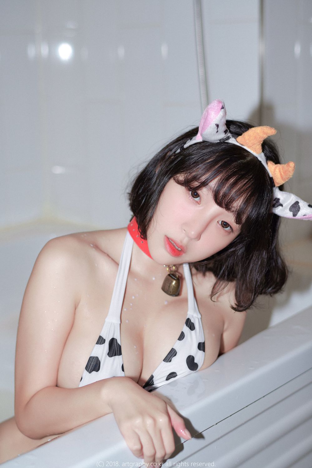 美女模特姜仁卿 - 白猫少女+奶牛尤物系列写真