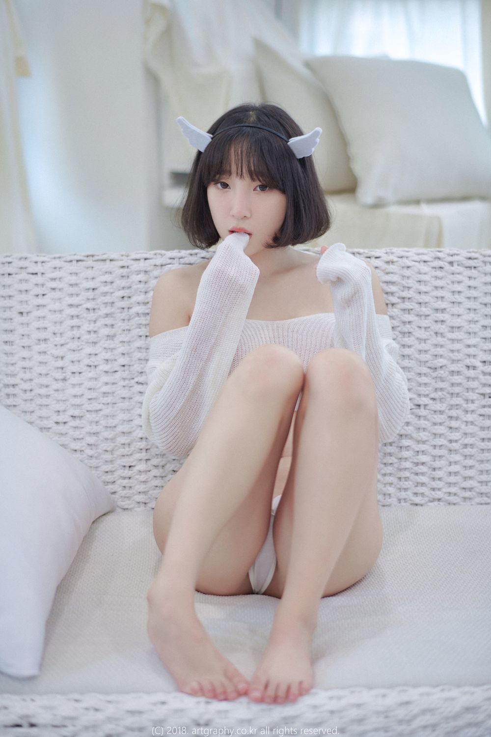 美女模特姜仁卿 - 白猫少女+奶牛尤物系列写真