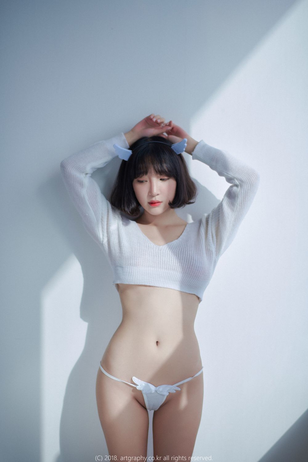 美女模特姜仁卿 - 白猫少女+奶牛尤物系列写真