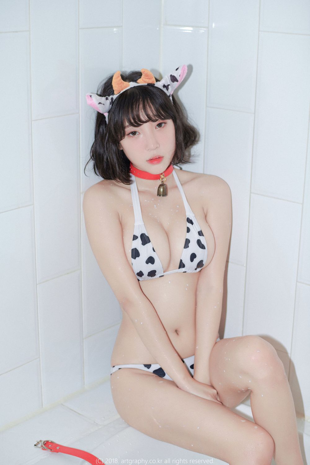 美女模特姜仁卿 - 白猫少女+奶牛尤物系列写真