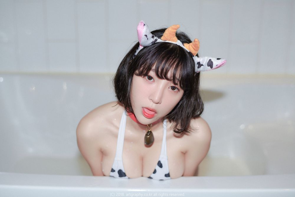 美女模特姜仁卿 - 白猫少女+奶牛尤物系列写真