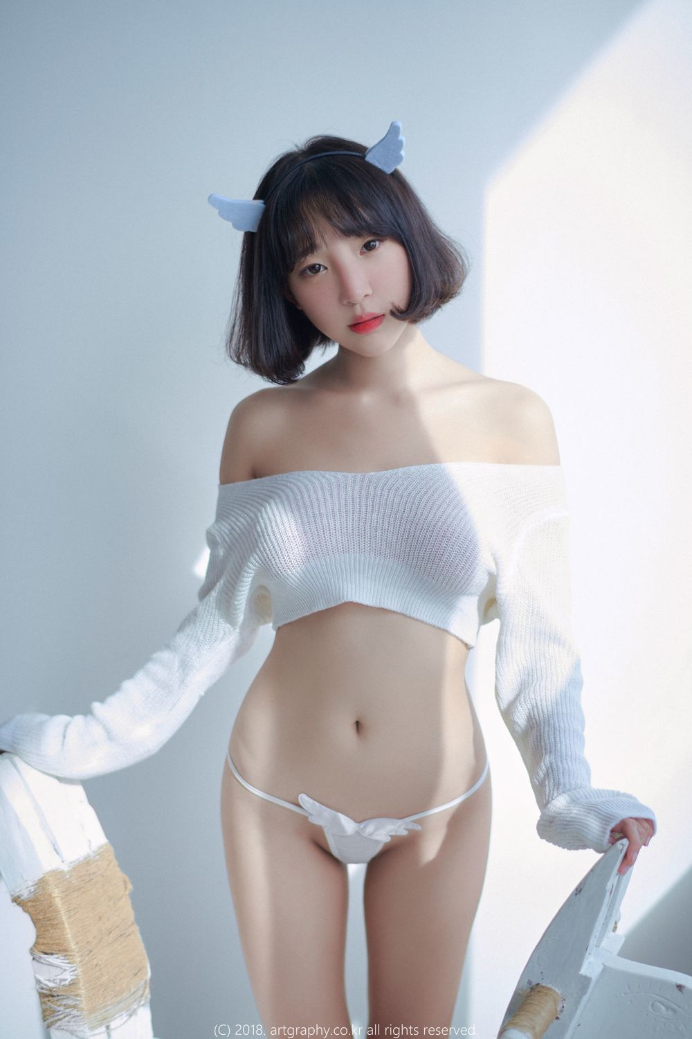 美女模特姜仁卿 - 白猫少女+奶牛尤物系列写真