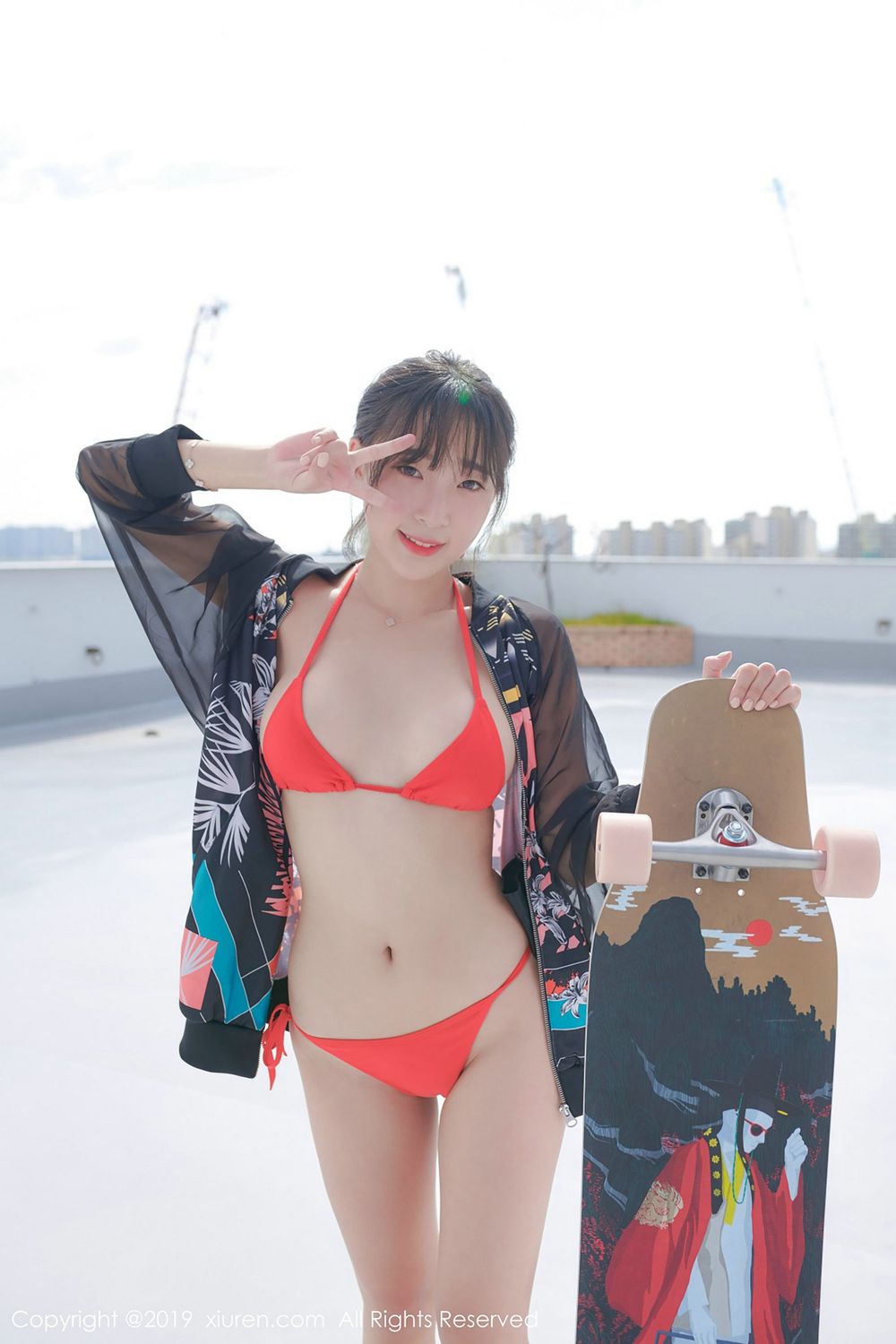 美女模特卿卿 - 比基尼+开背毛衣系列性感写真