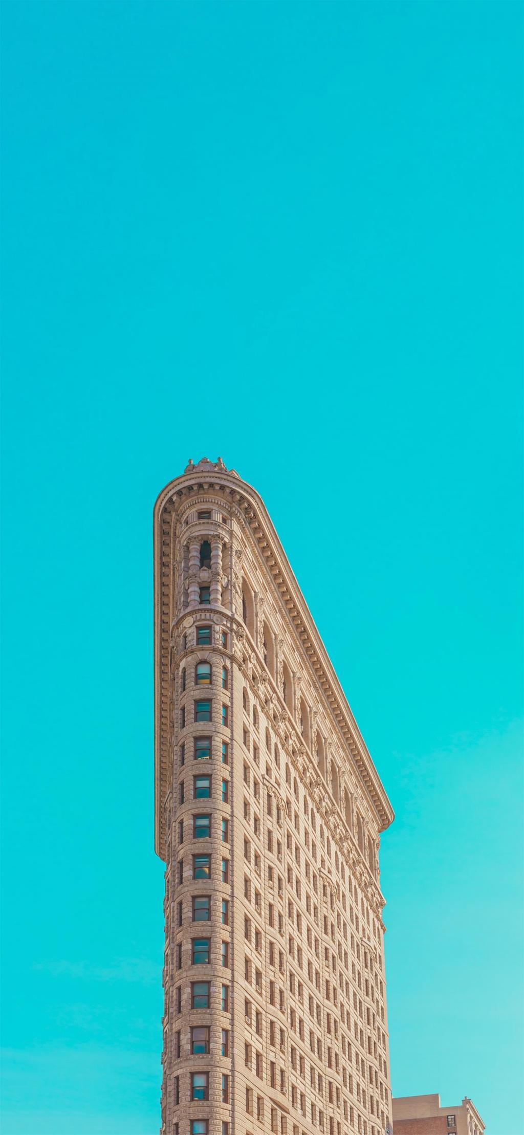纽约熨斗大厦糖果色调建筑摄影手机壁纸