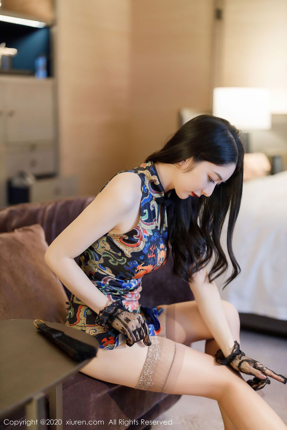 性感女神Angela小热巴 - 旗袍与蒙面系列妩媚写真