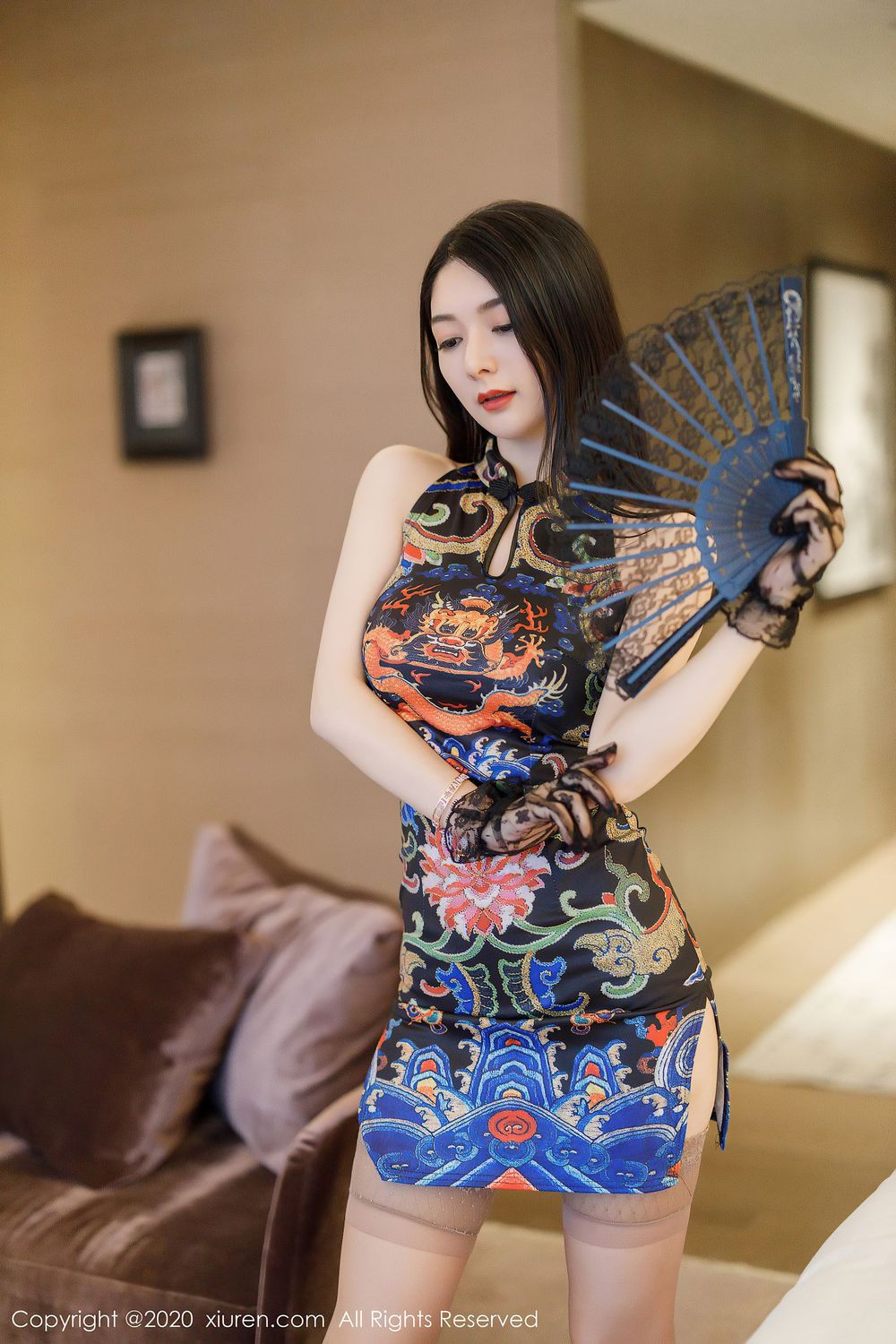 性感女神Angela小热巴 - 旗袍与蒙面系列妩媚写真