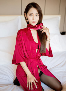[XiuRen秀人网] 丽质模特周慕汐baby - 猩红睡衣与黑丝系列性感写真 No.2691