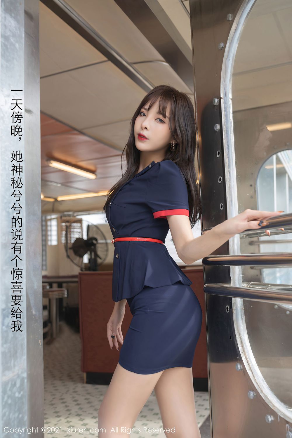 美女模特陈小喵 - 咖啡厅角色扮演性感主题三亚旅拍
