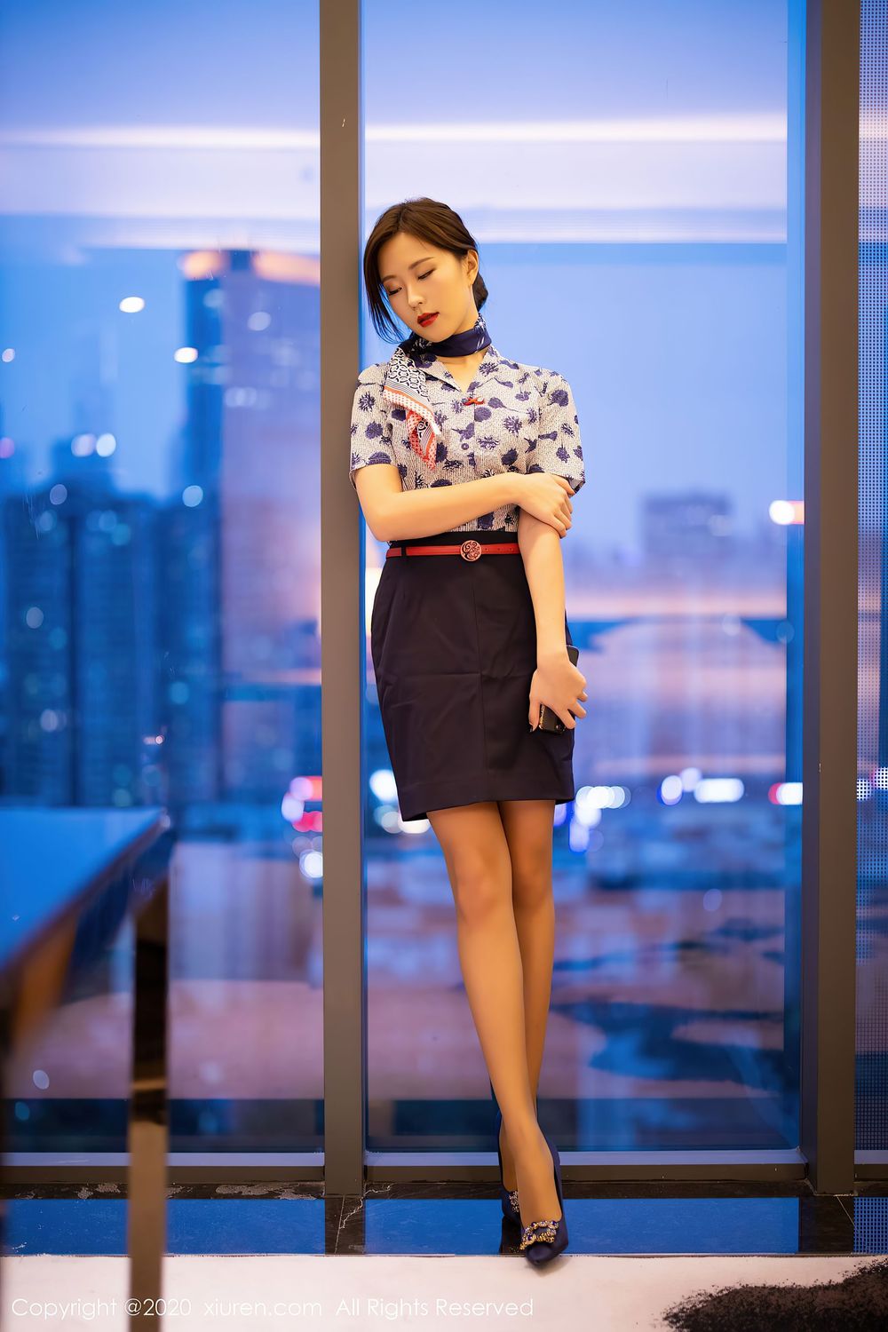 美女模特杨紫嫣Cynthia - 黑丝+空乘制服系列写真