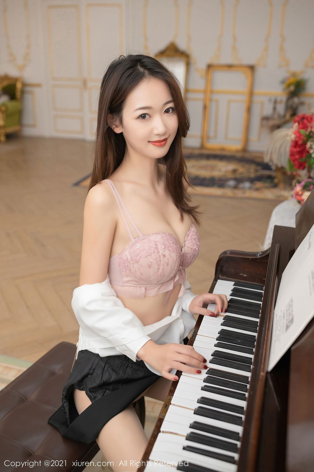 美女模特唐安琪 - 钢琴老师系列性感写真