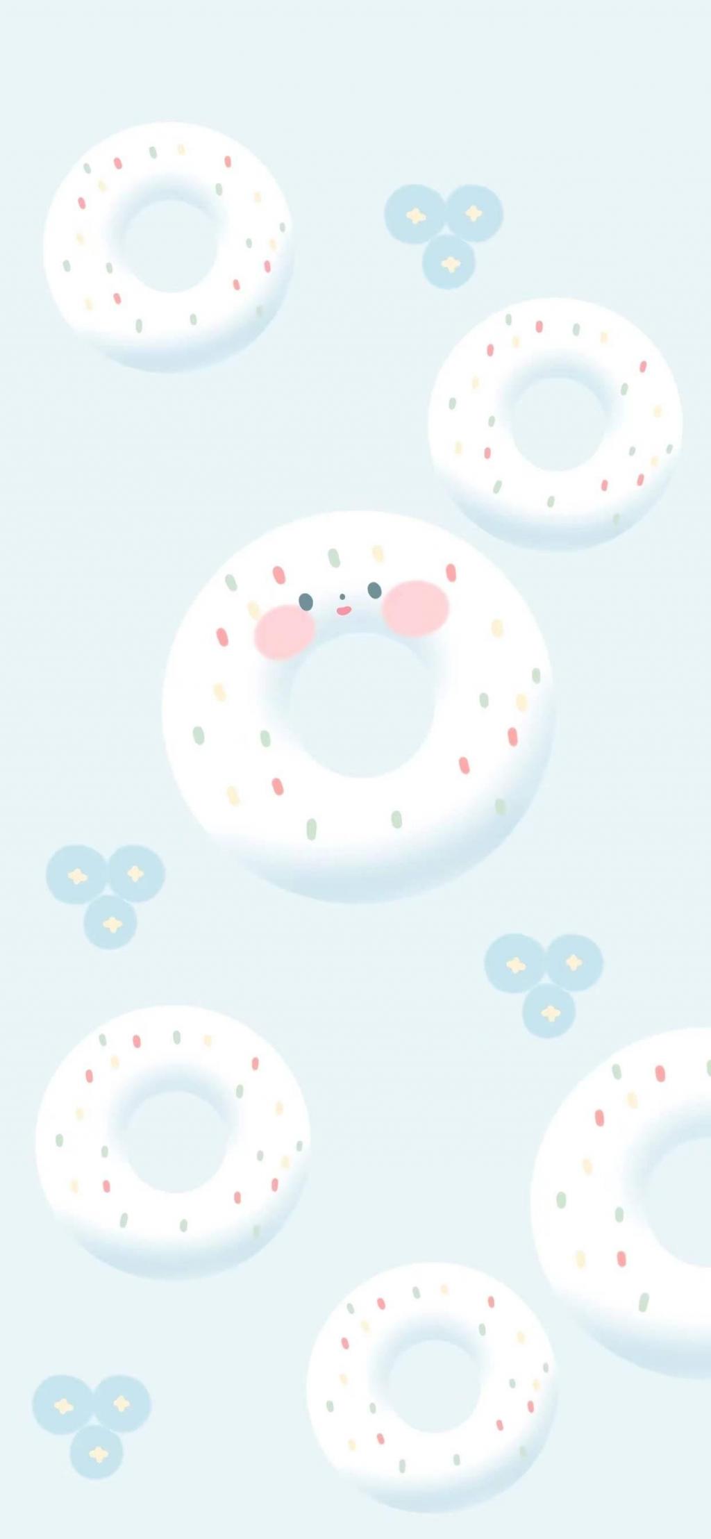 清新卡通甜甜圈背景图